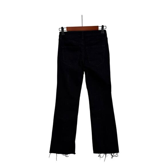 FREE PEOPLE We The Free Black Button Fly BOHO 90s Boot Cut Jeans Size Women's 25 - Picture 2 of 6
